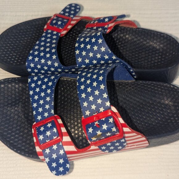 Red White and Blue American Flag Birkenstocks US 7.5-8 - Picture 3 of 12